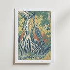 Katsushika Hokusai Kirifuri Waterfall 1832 Poster – med passepartout