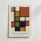 Piet Mondrian Composition in Terracotta Poster – med passepartout