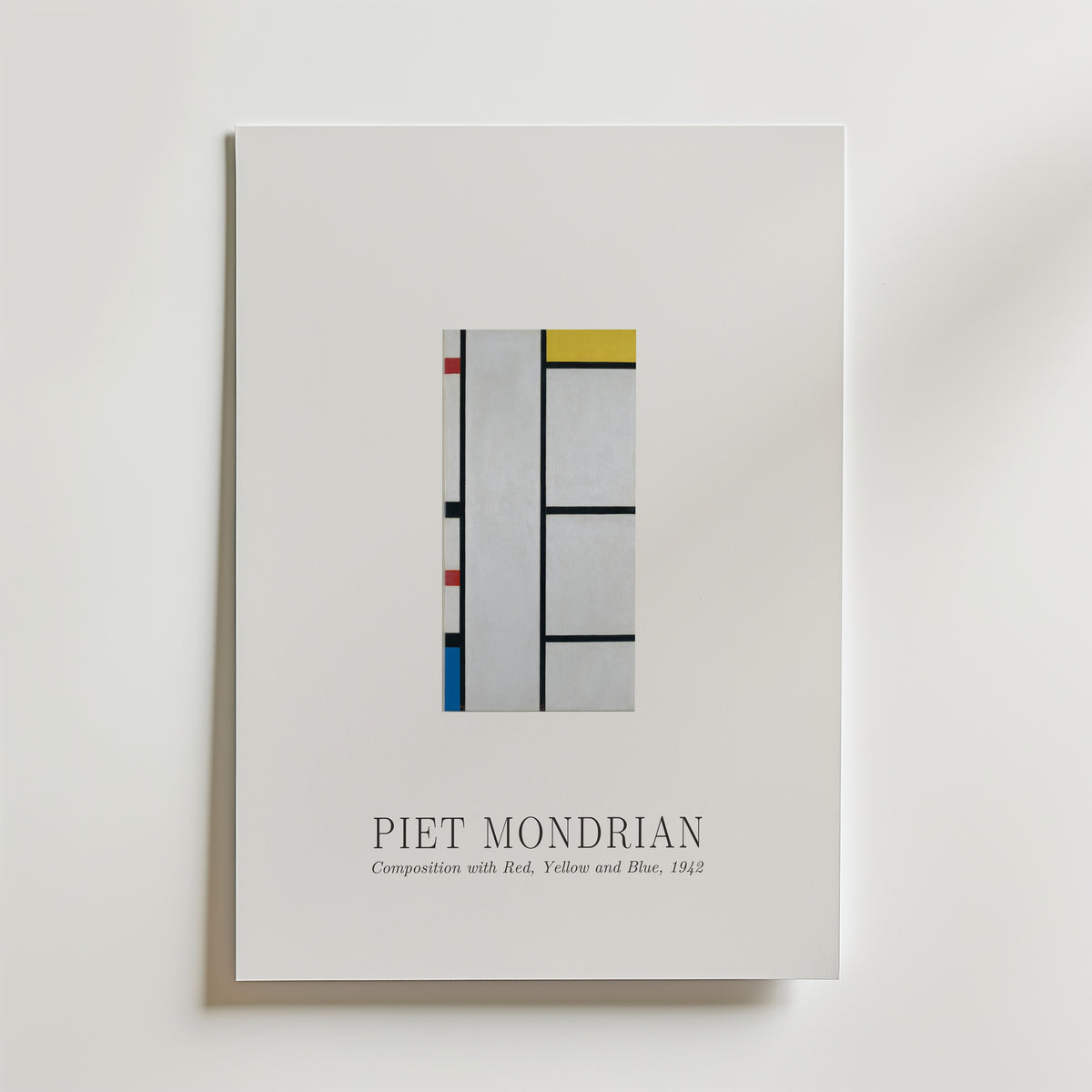 Piet Mondrian Composition with Red Yellow and Blue 1942 Poster – canvas utan passepartout