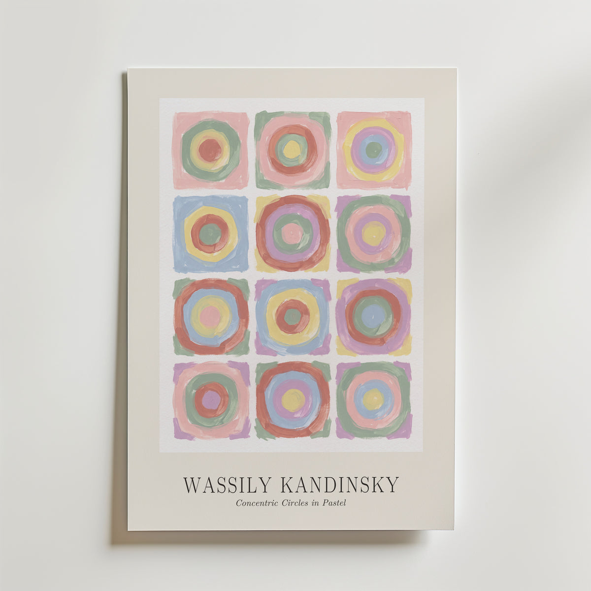 Wassily Kandinsky Concentric Circles in Pastel Poster – med passepartout