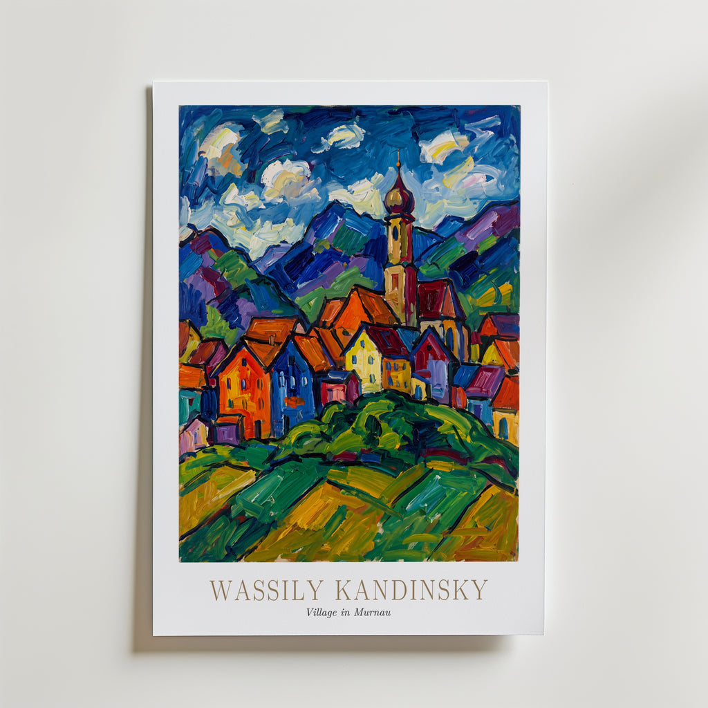 Wassily Kandinsky Village in Murnau Poster – med passepartout