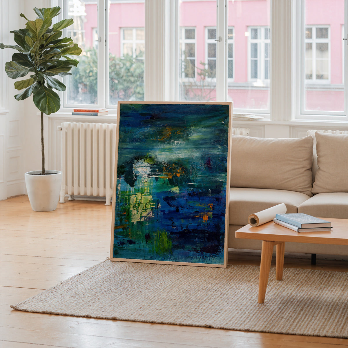 Sonia Tondkar Djupblå Speglingar Poster – i rum 1