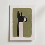 Minimal Boston Terrier Poster – canvas utan passepartout