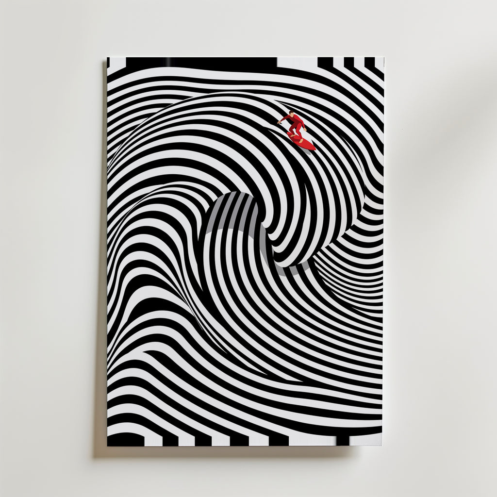 Op Art Surf Poster – canvas utan passepartout