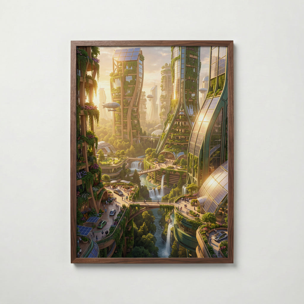 Solarpunk City Poster – valnötsram
