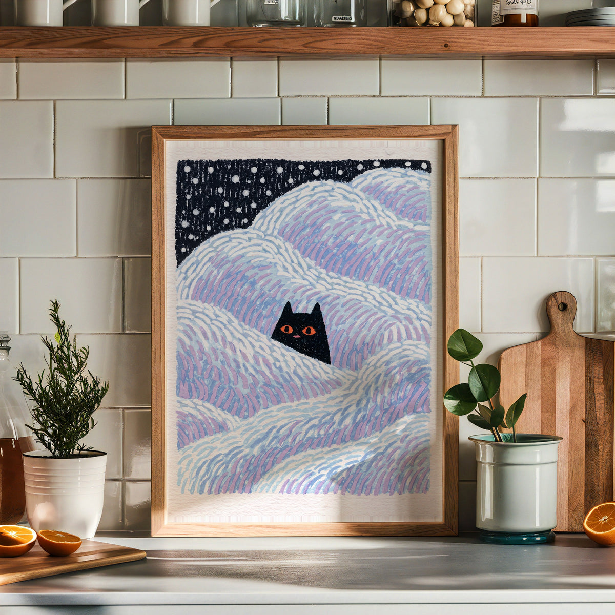 Hidden Cat Snowdrift Poster – i rum 1