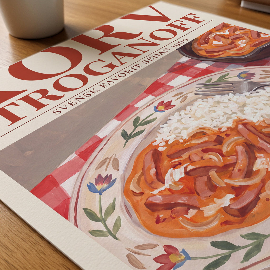 Korv Stroganoff Poster – närbild på papper