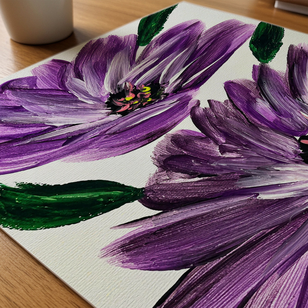 Sonia Tondkar Lila Blomster Poster – närbild på papper