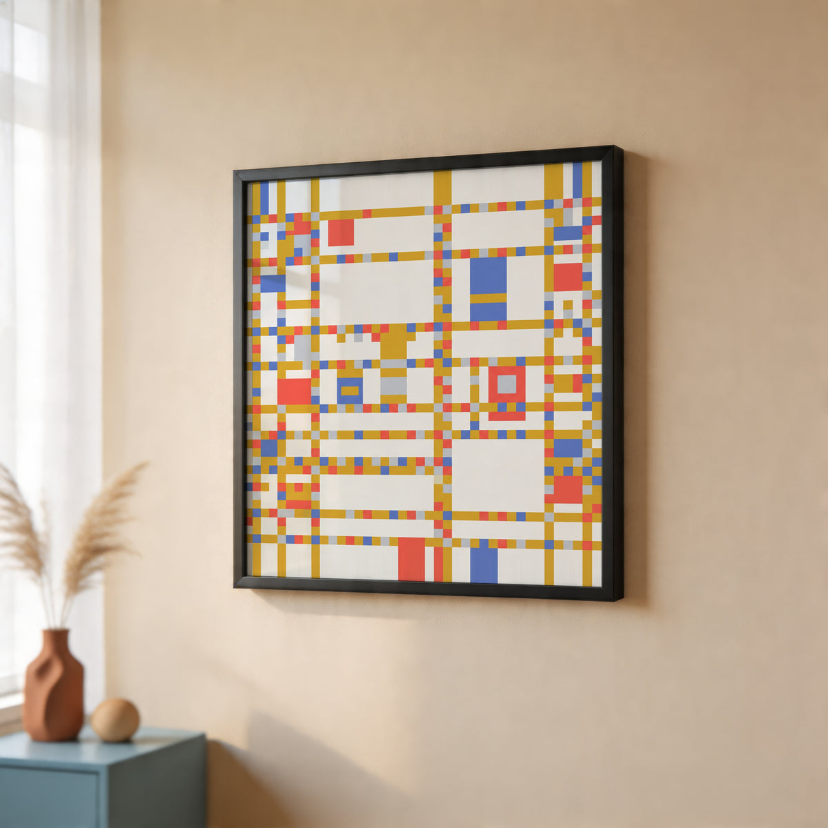 Piet Mondrian City Boogie Poster – inramad 2