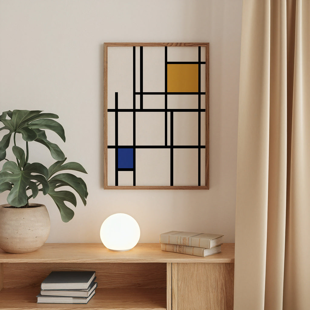 Piet Mondrian Quiet Composition Poster – i rum 1