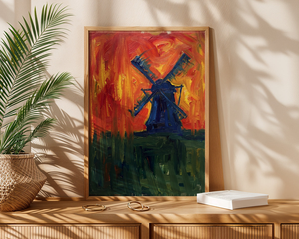 Piet Mondrian Windmill at Dusk Poster – i rum 1