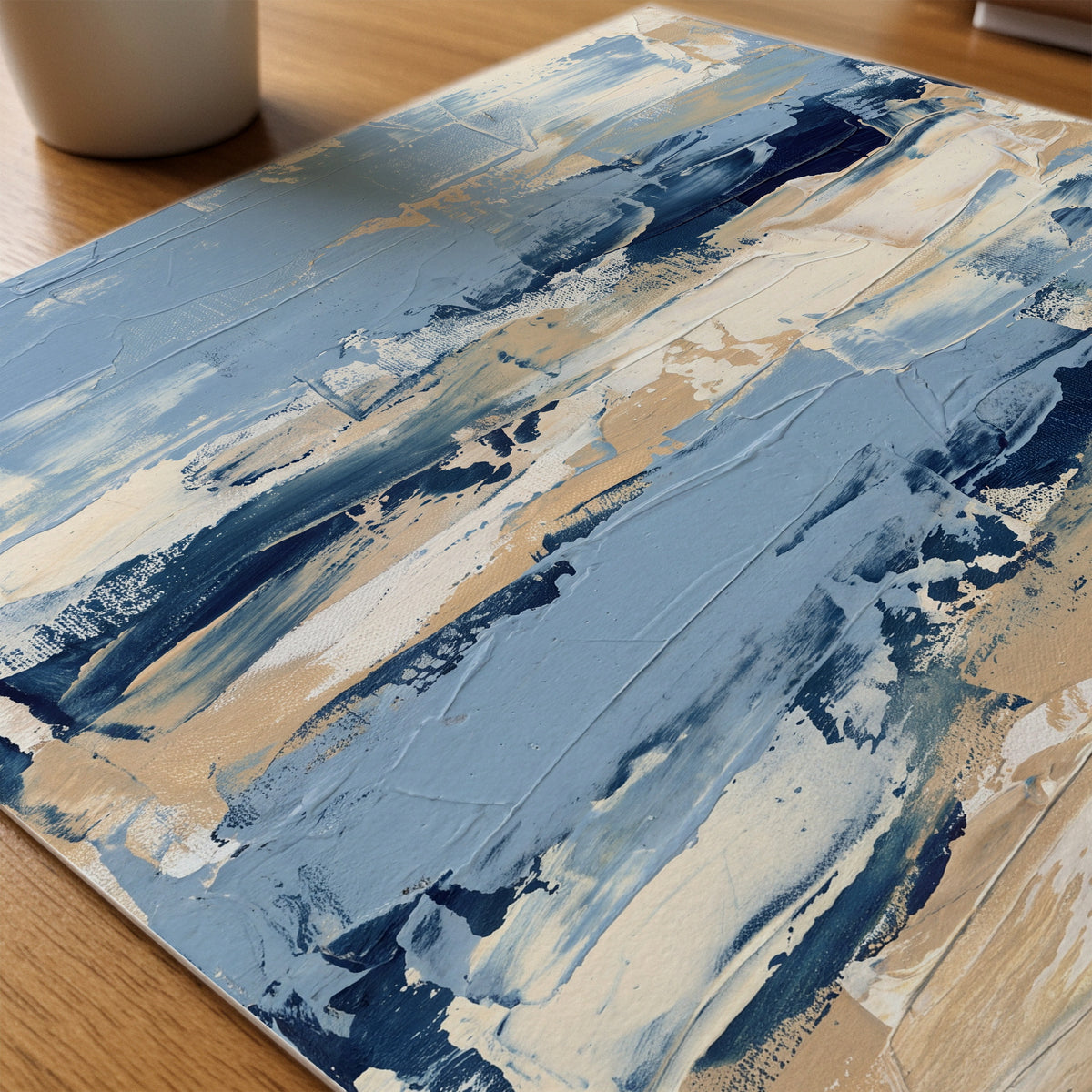 Coastal Strokes Poster – närbild på papper