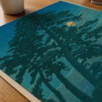 Hasui Kawase Moon at Magome 1930 Poster – närbild på papper