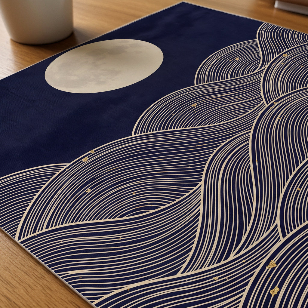 Moonlit Sea Poster – närbild på papper