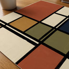 Piet Mondrian Composition in Terracotta Poster – närbild på papper