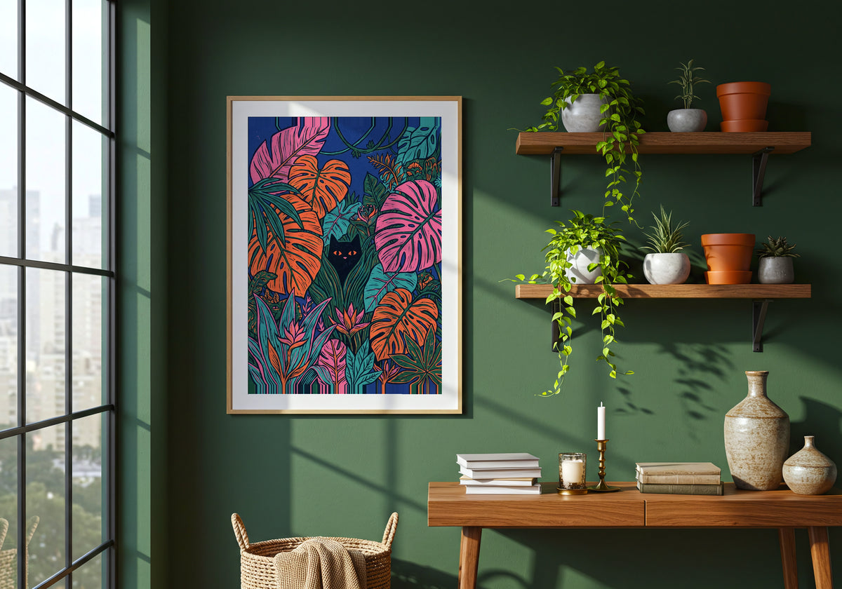 Hidden Cat Jungle Poster – i rum 2