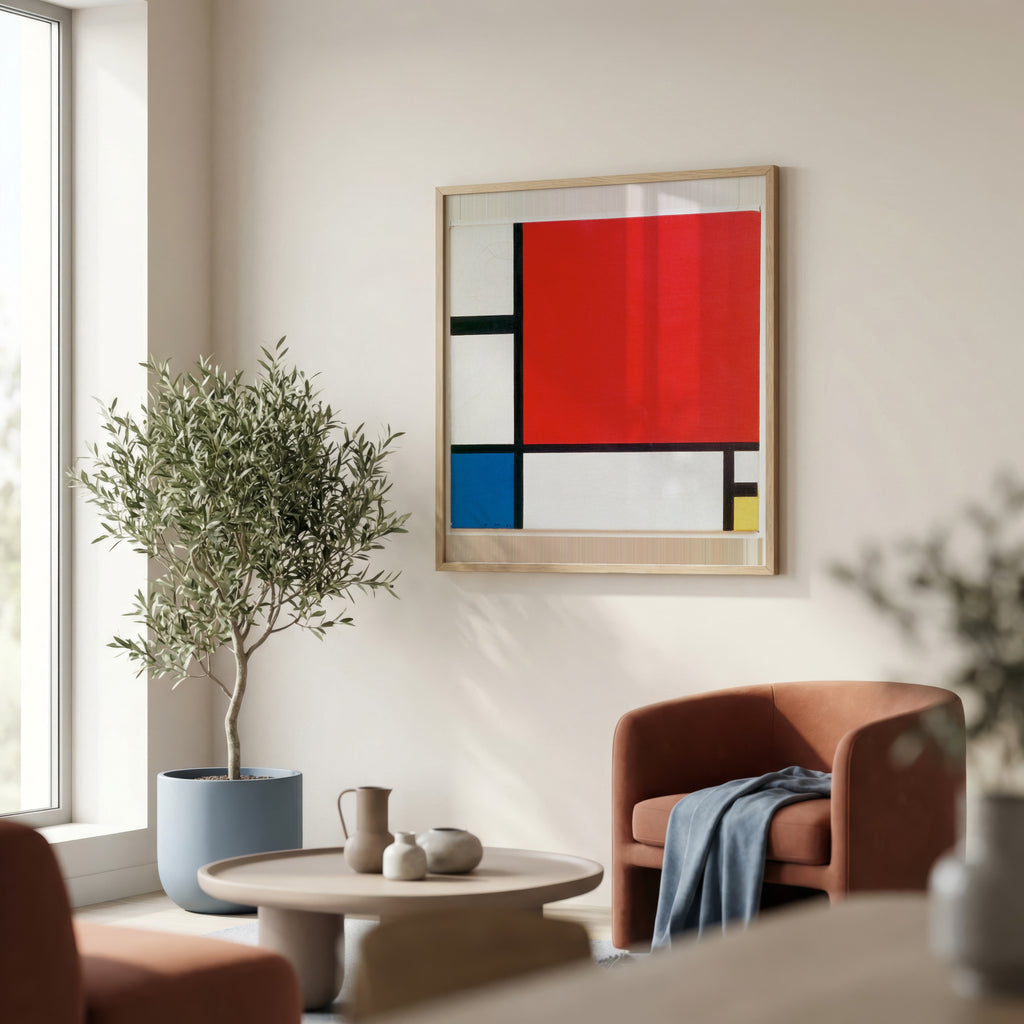 Piet Mondrian Composition II in Red Blue and Yellow 1930 Poster – inramad 4