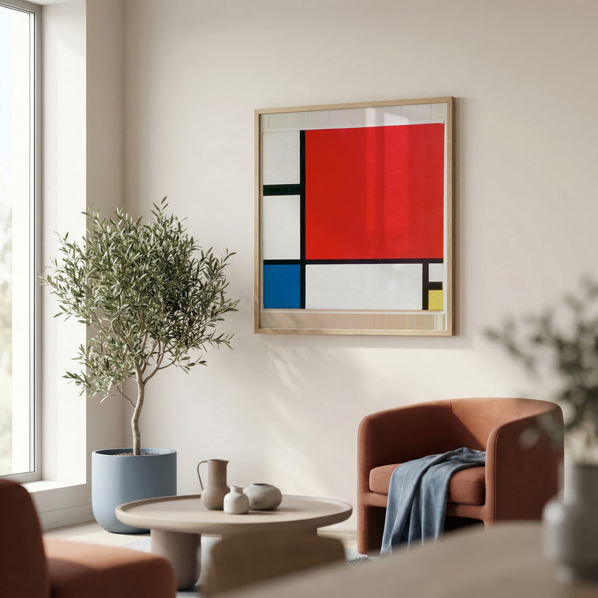 Piet Mondrian Composition II in Red Blue and Yellow 1930 Poster – inramad 4