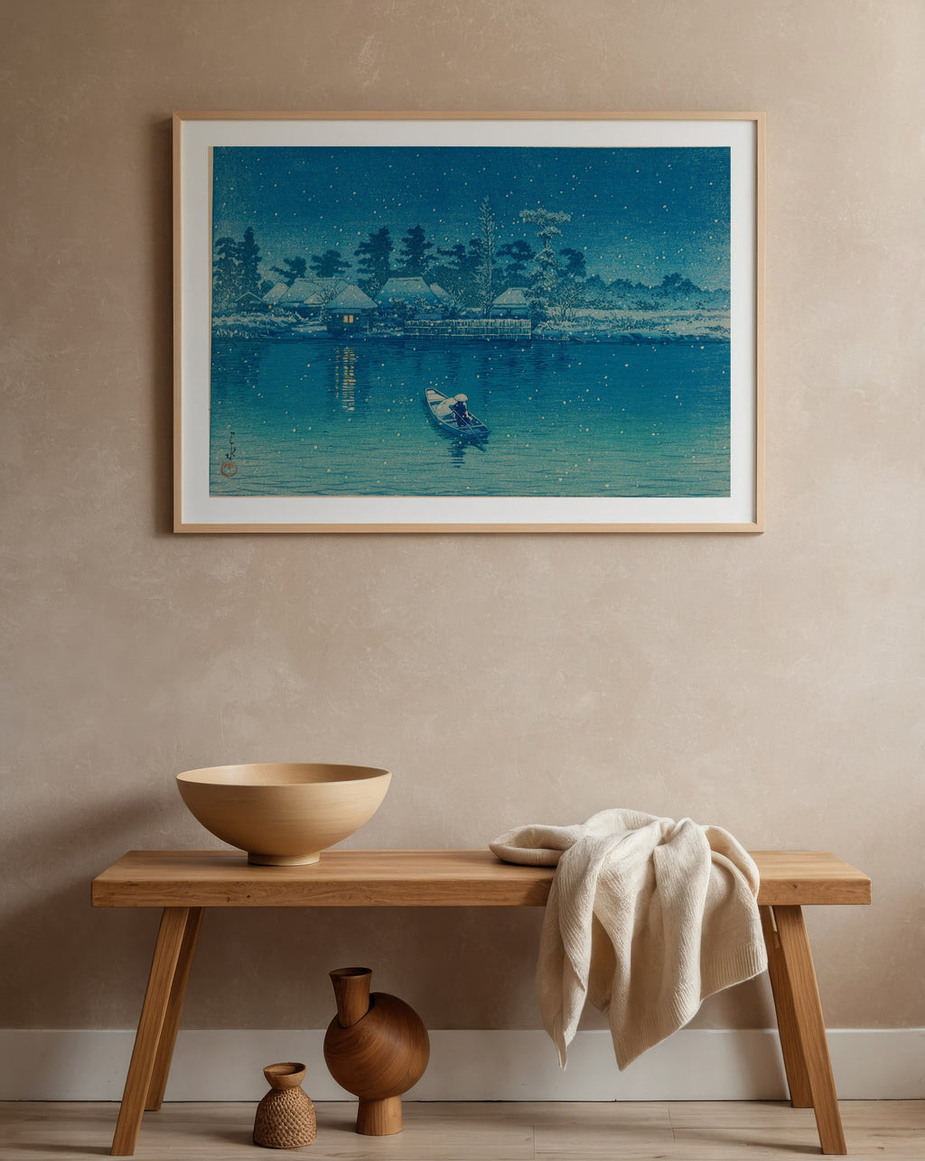 Hasui Kawase Ushibori 1930 Poster – i rum 5