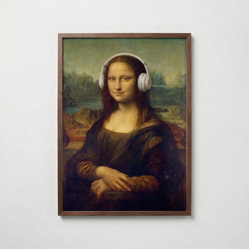 Mona Lisa Headphones Poster – valnötsram