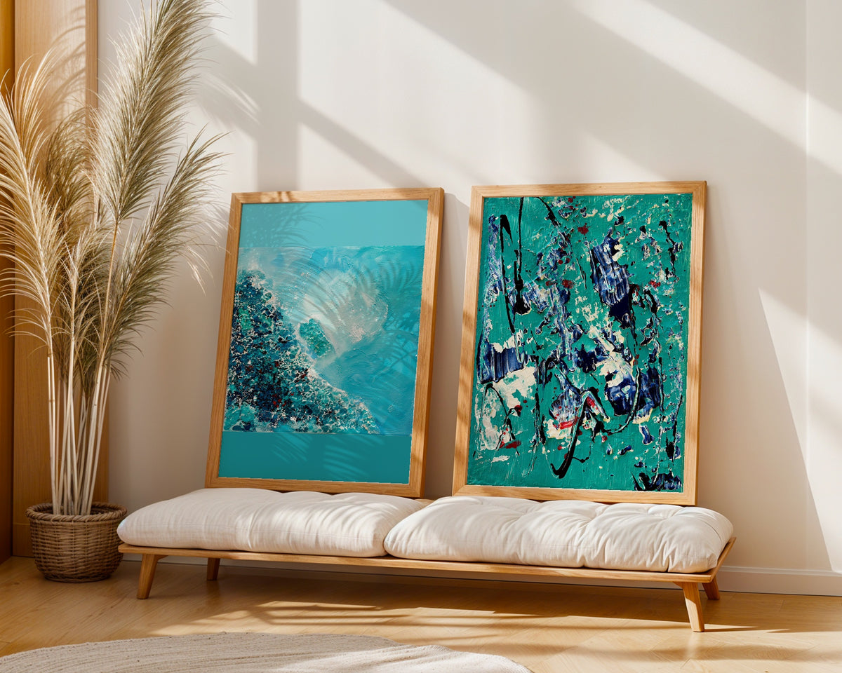 Sonia Tondkar Turkos Rytm Poster – två posters i rum 1