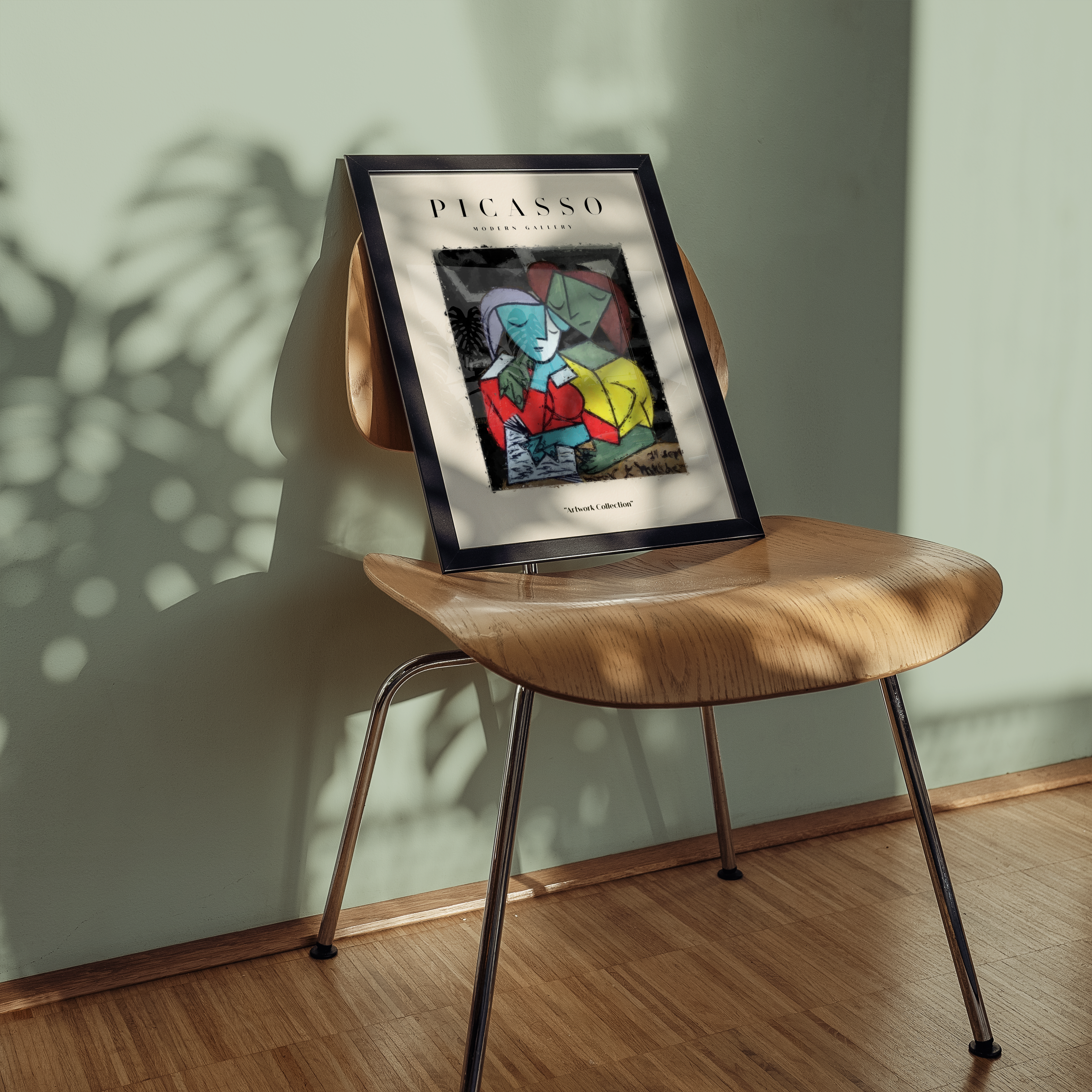 Mockup av Picasso Colorful Love affisch på vägg – köp enkelt hos Bozetto i hög kvalitet