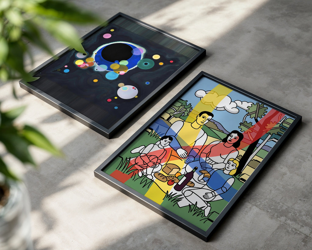 Fernand Leger Country Picnic Poster – två posters i rum 1