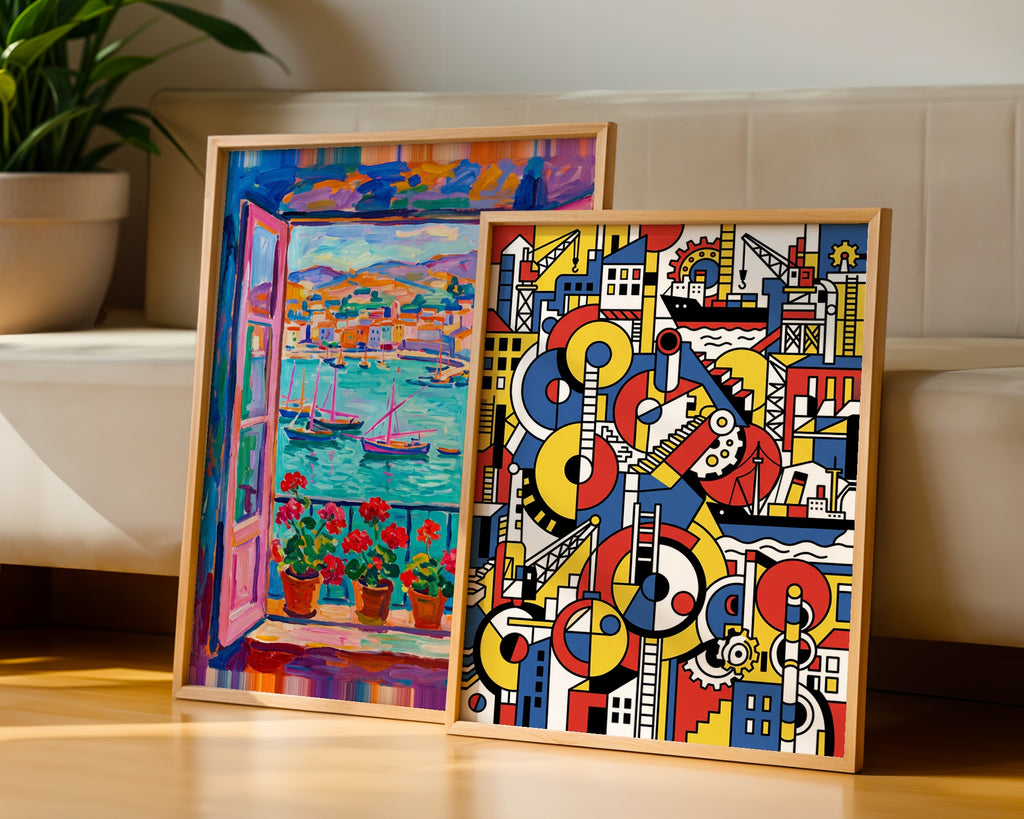 Fernand Leger The Port City Poster – två posters i rum 1