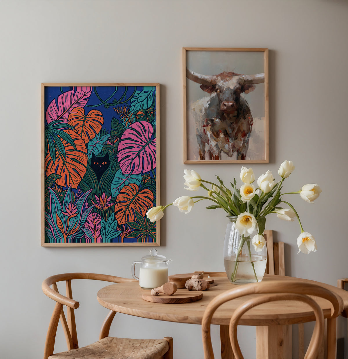 Hidden Cat Jungle Poster – två posters i rum 1