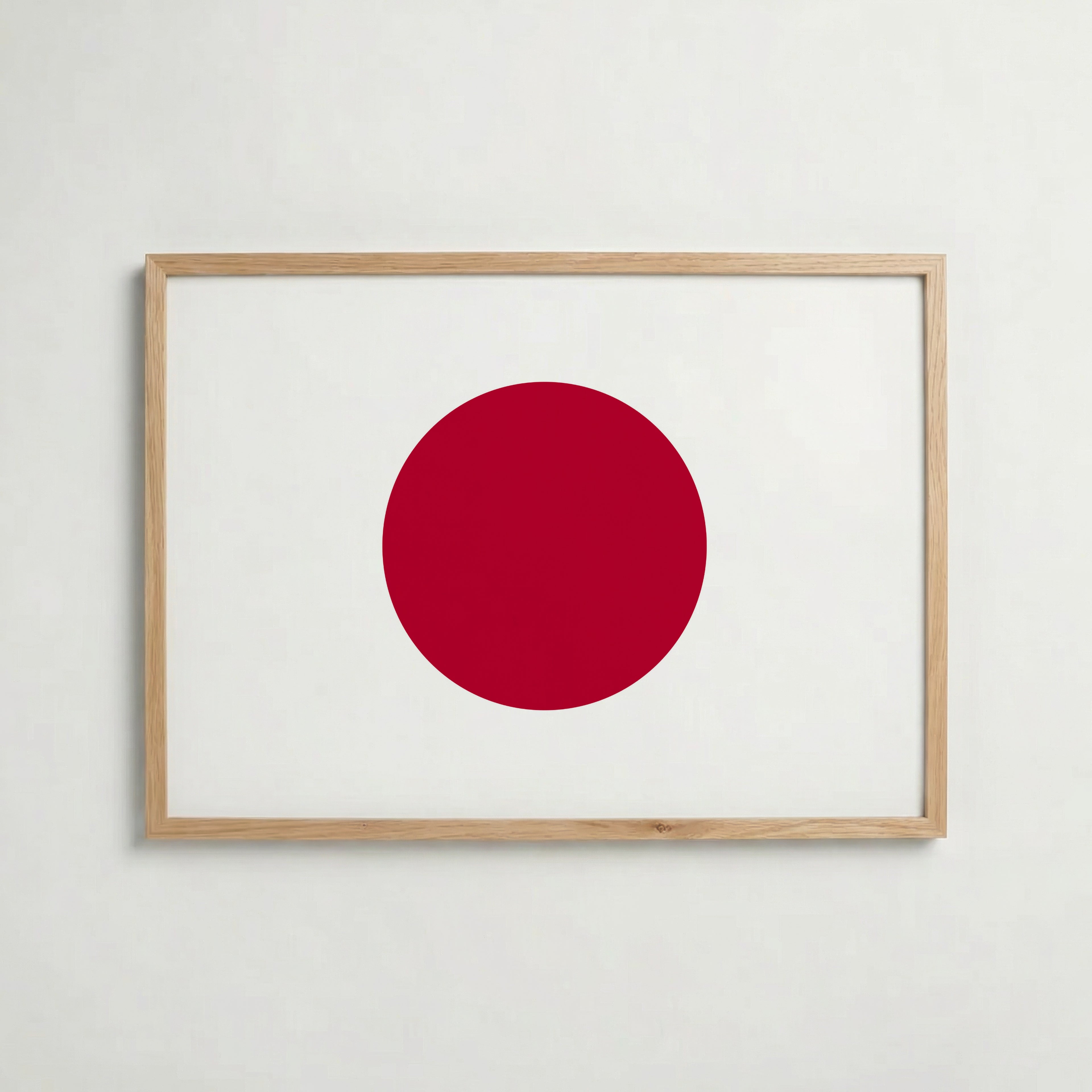 Japan National Flag Poster i ekram – inramad konsttryck för stilren inredning hos Bozetto