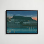 Hasui Kawase Hirakawa Gate 1930 Poster – svart ram