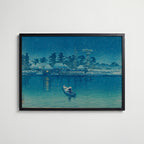 Hasui Kawase Ushibori 1930 Poster – svart ram