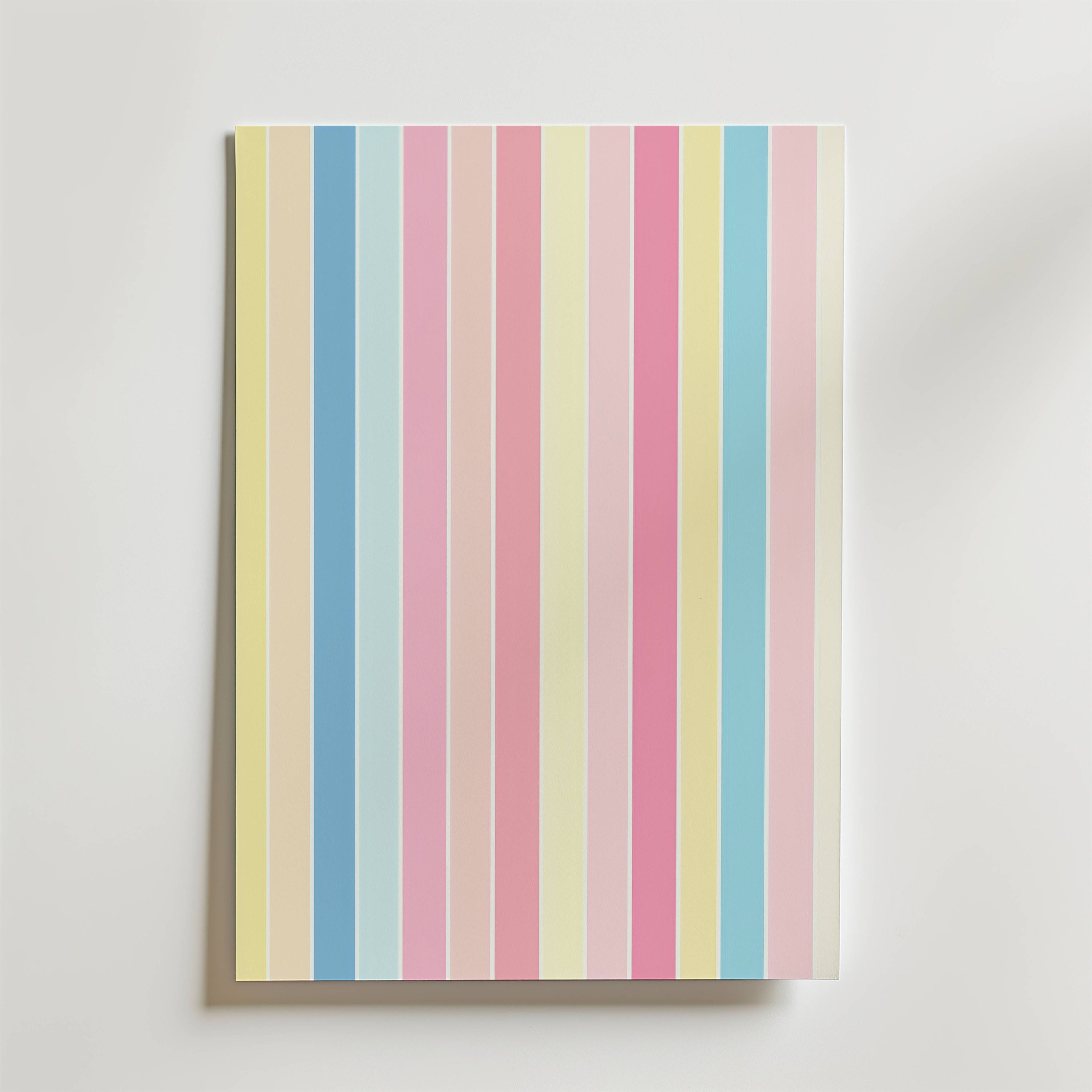 Pastel Stripes – stilfullt konsttryck från Bozetto, tryckt på matt finpapper i hög tryckkvalitet