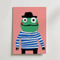 French Frog – stilfullt konsttryck från Bozetto, tryckt på matt finpapper i hög tryckkvalitet