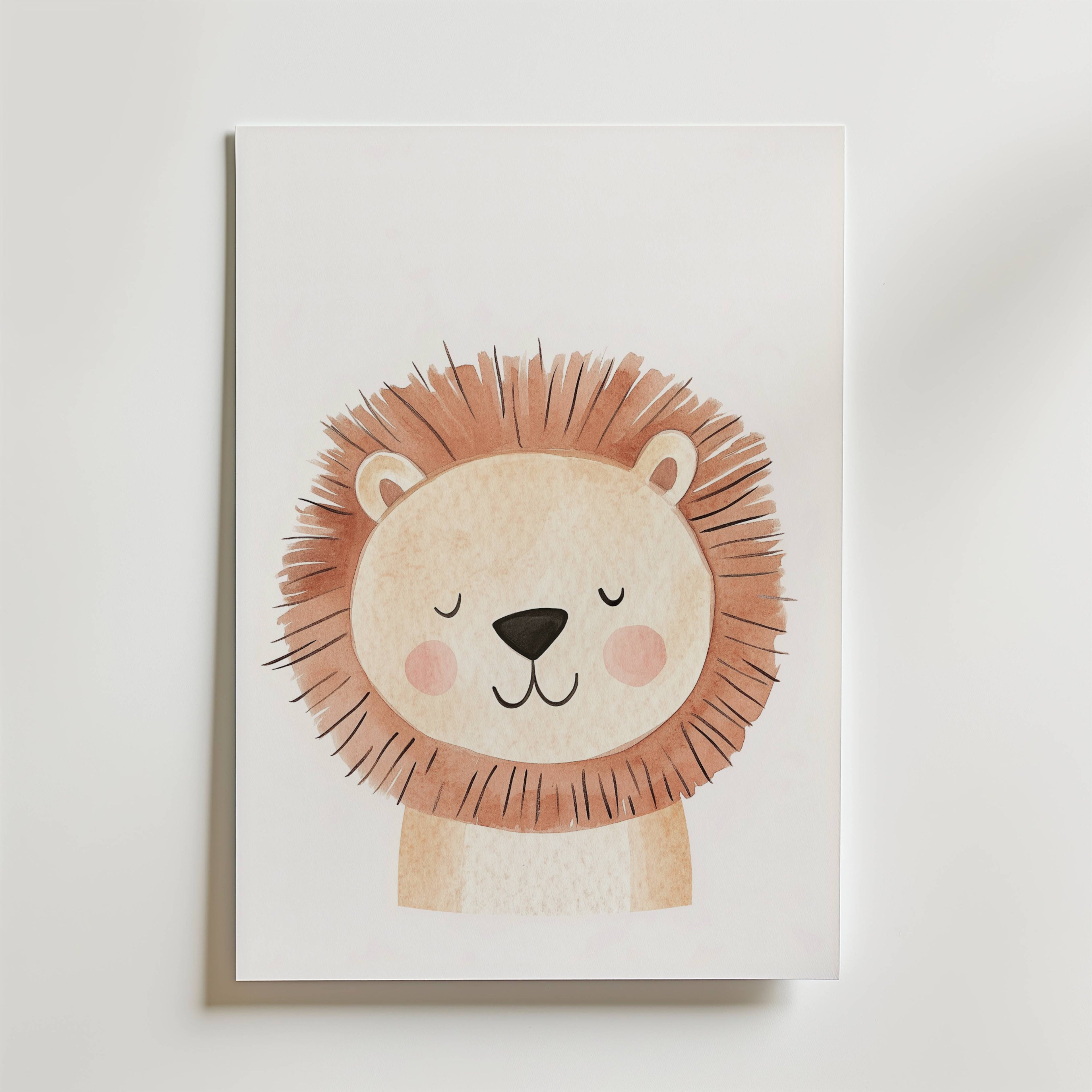 Sleepy Lion – stilfullt konsttryck från Bozetto, tryckt på matt finpapper i hög tryckkvalitet
