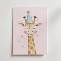 Party Giraffe – stilfullt konsttryck från Bozetto, tryckt på matt finpapper i hög tryckkvalitet