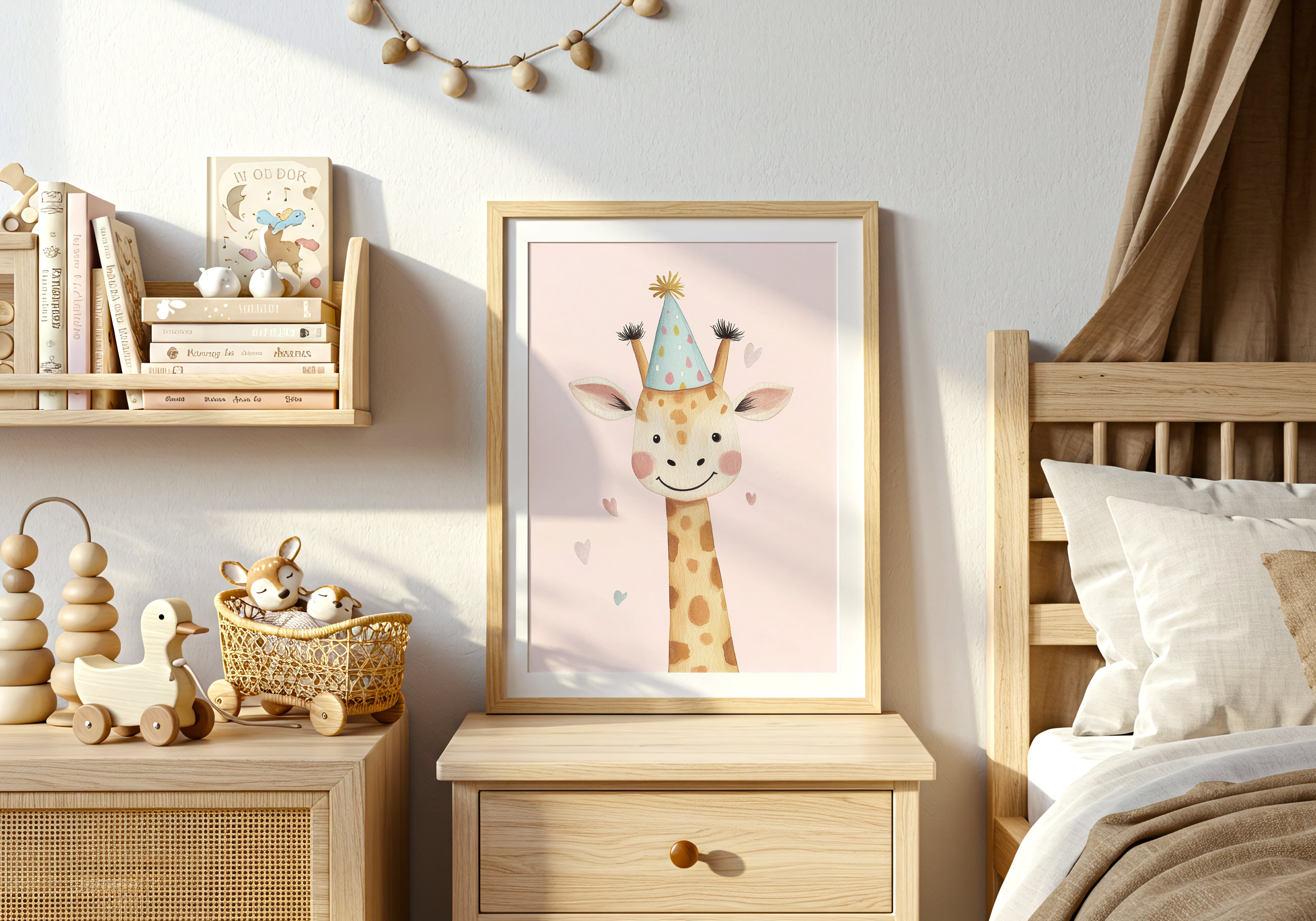 Party Giraffe poster visad rakt fram – Bozetto affisch i hög tryckkvalitet i hög tryckkvalitet
