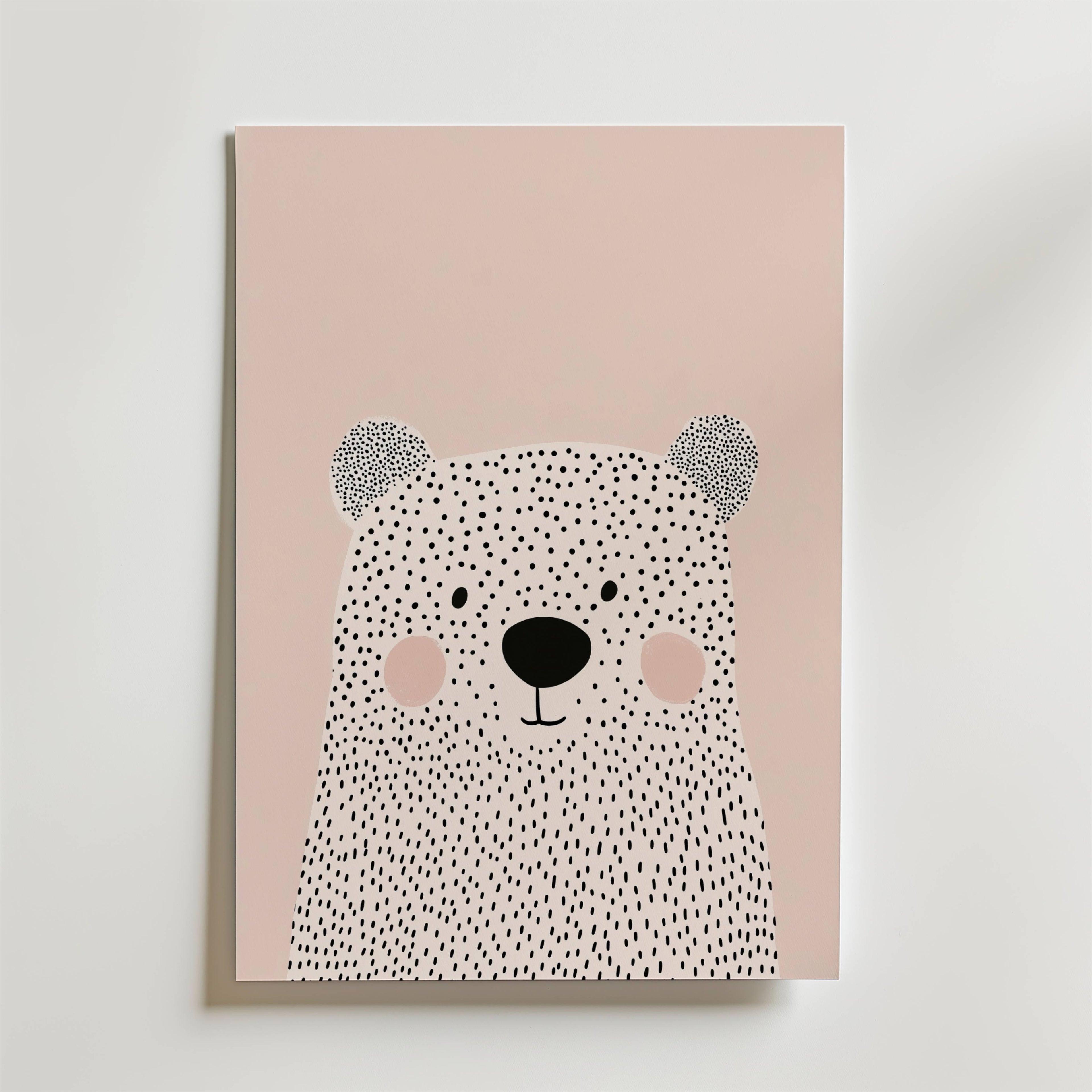 Happy Bear – stilfullt konsttryck från Bozetto, tryckt på matt finpapper i hög tryckkvalitet