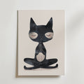 Zen Cat – stilfullt konsttryck från Bozetto, tryckt på matt finpapper i hög tryckkvalitet