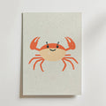 Happy Crab – stilfullt konsttryck från Bozetto, tryckt på matt finpapper i hög tryckkvalitet