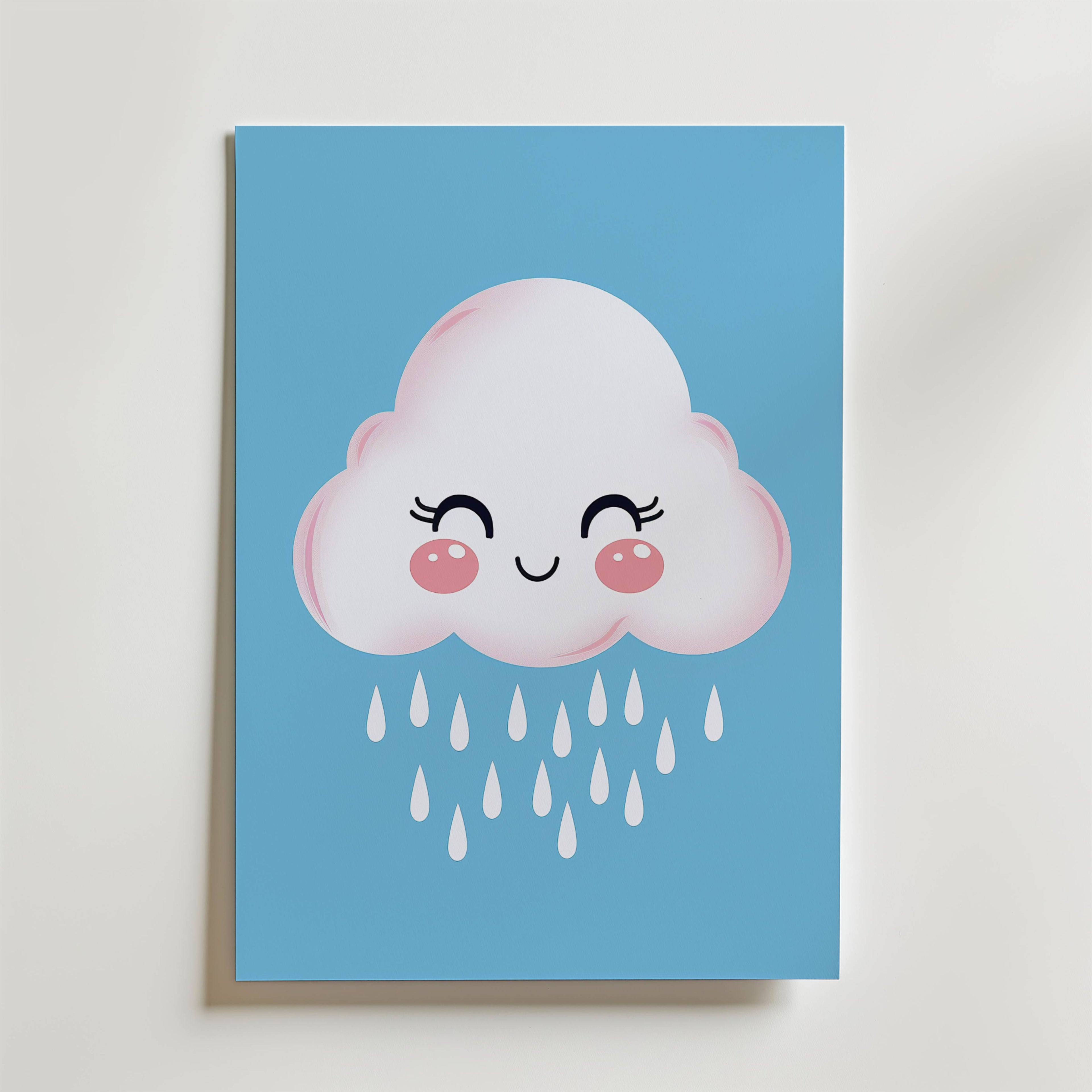 Happy Cloud – stilfullt konsttryck från Bozetto, tryckt på matt finpapper i hög tryckkvalitet