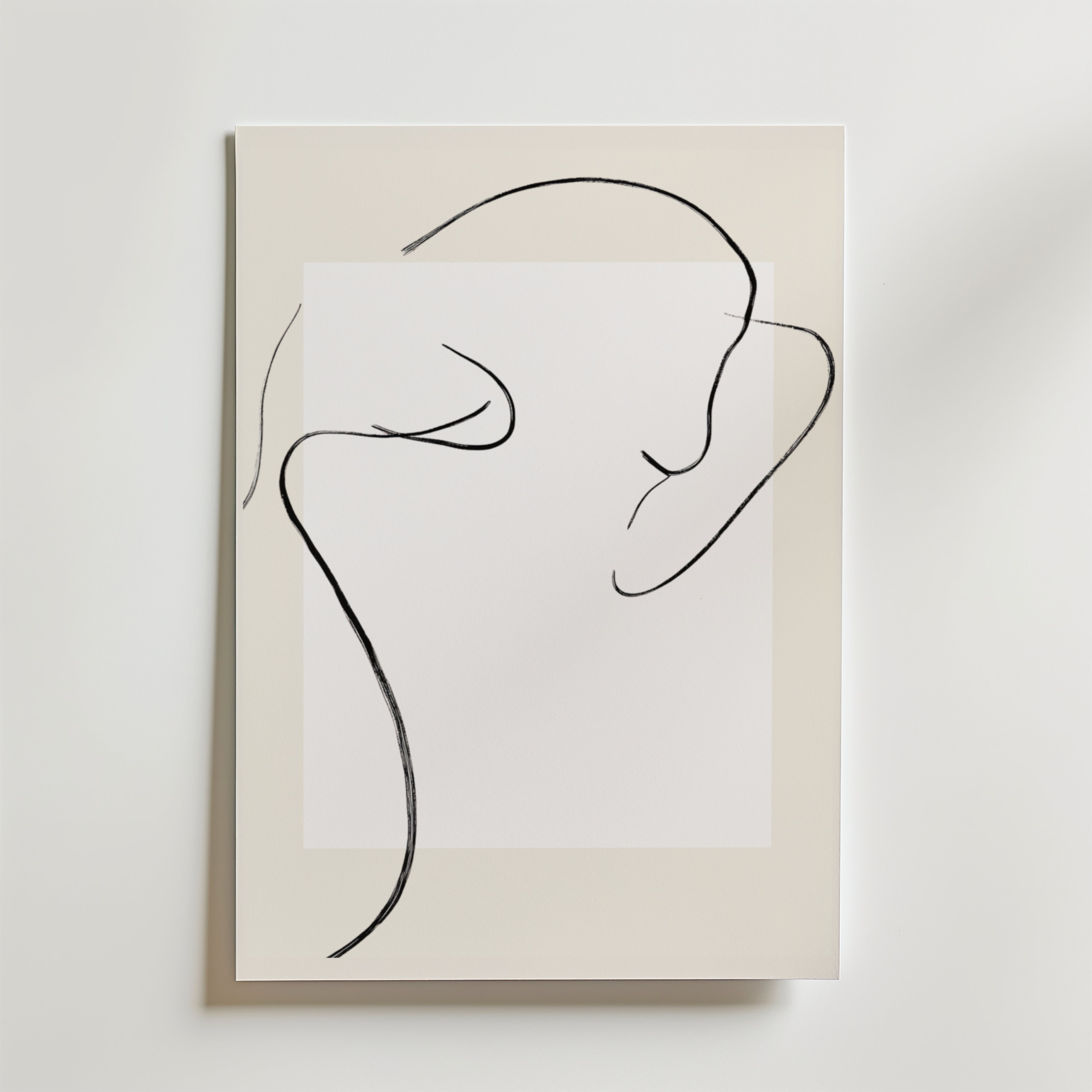 Minimal Nude Line Art – stilfullt konsttryck från Bozetto, tryckt på matt finpapper