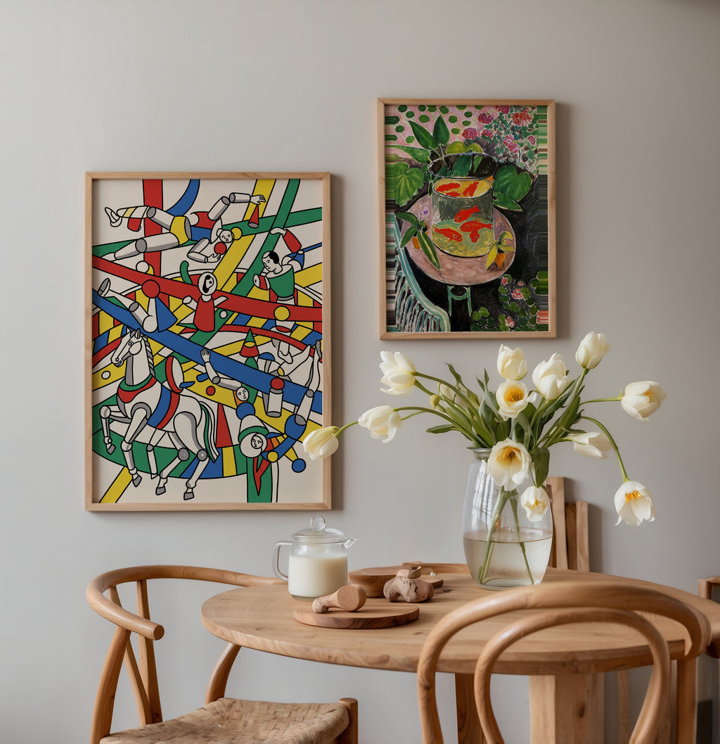 Fernand Leger The Acrobats Poster – två posters i rum 3