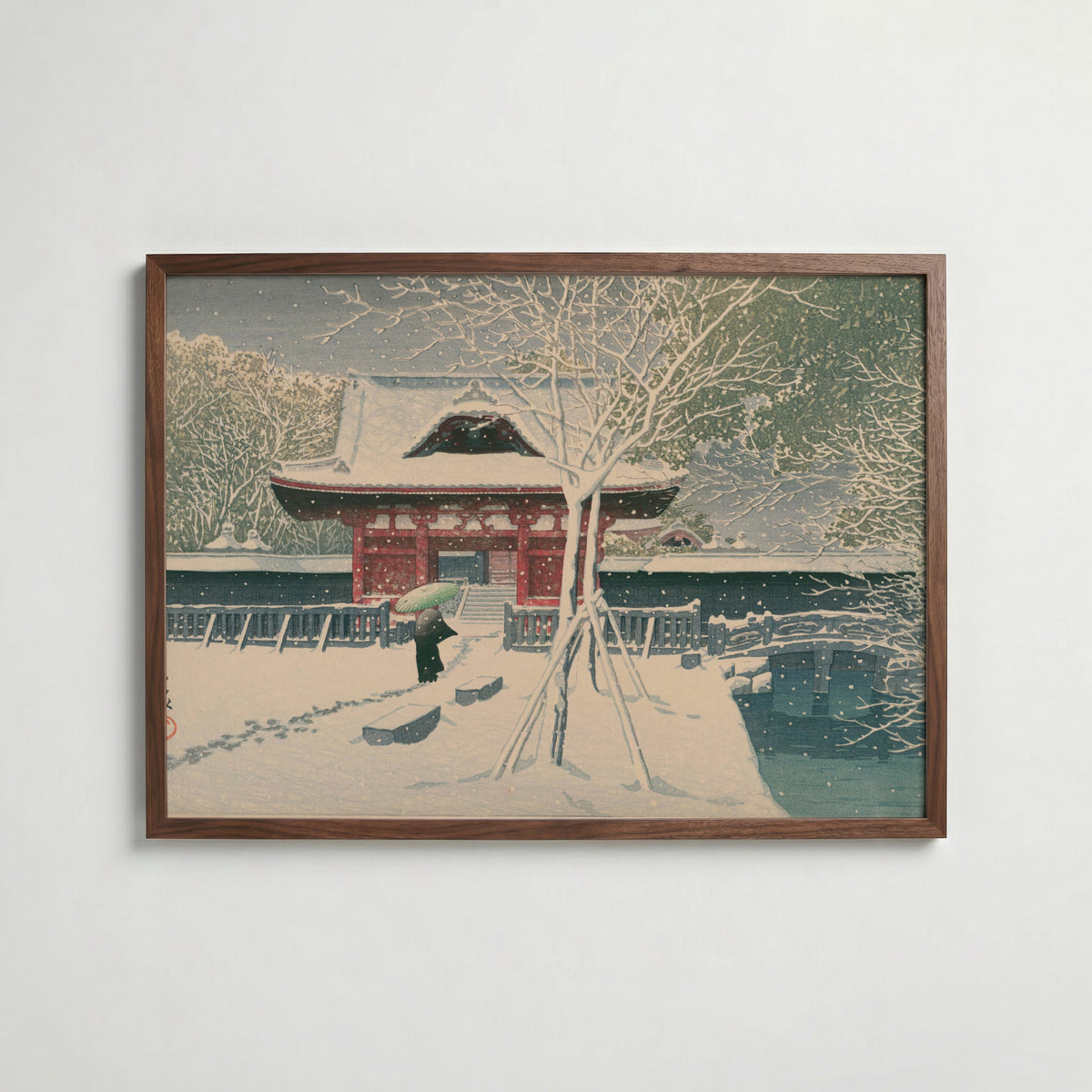 Hasui Kawase Shiba Park in Snow 1931 Poster – valnötsram