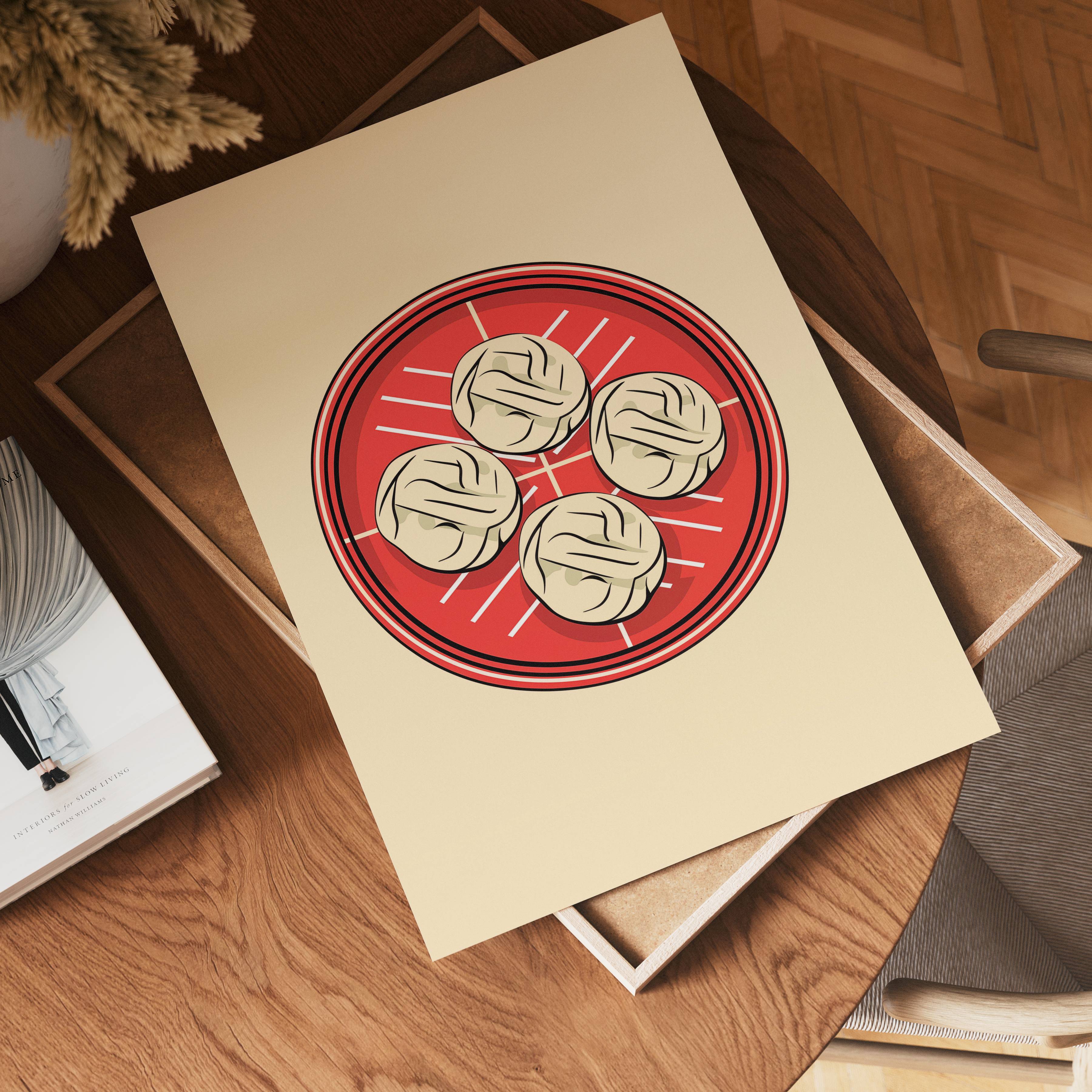 Dumpling Delight poster visad rakt fram – Bozetto affisch i hög tryckkvalitet i hög tryckkvalitet