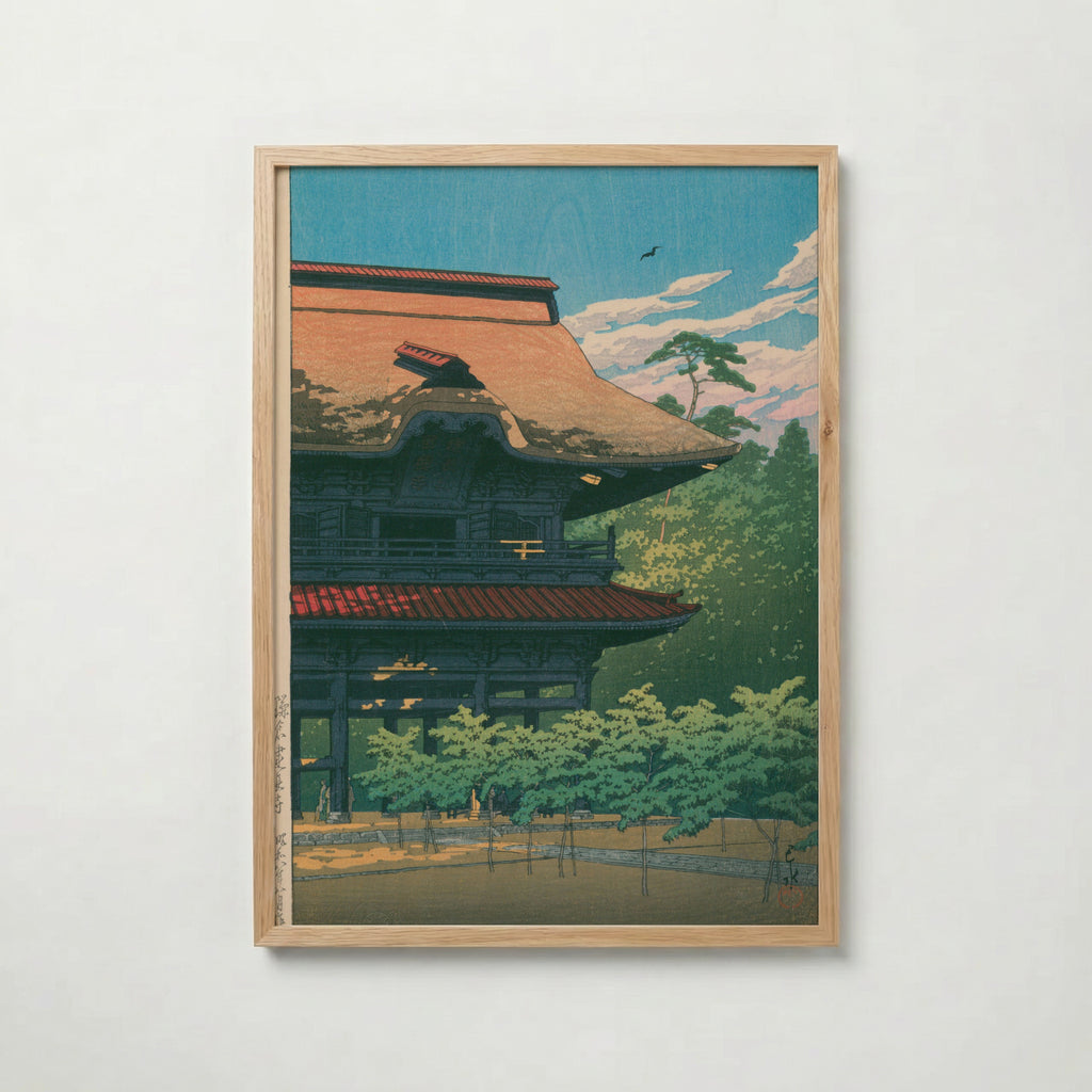 Hasui Kawase Kencho Temple Kamakura 1933 Poster – ekram