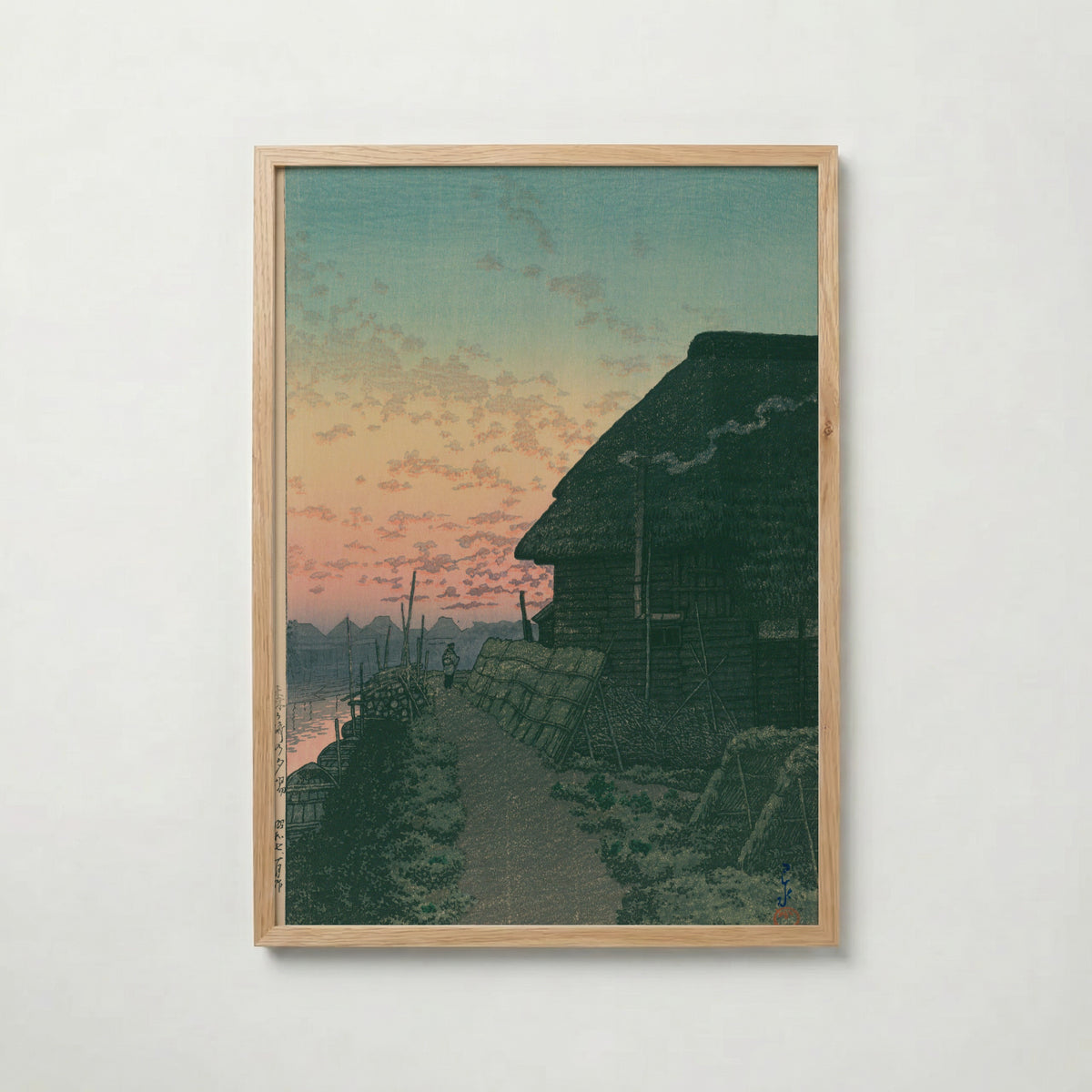 Hasui Kawase Sunset at Morigasaki 1932 Poster – ekram