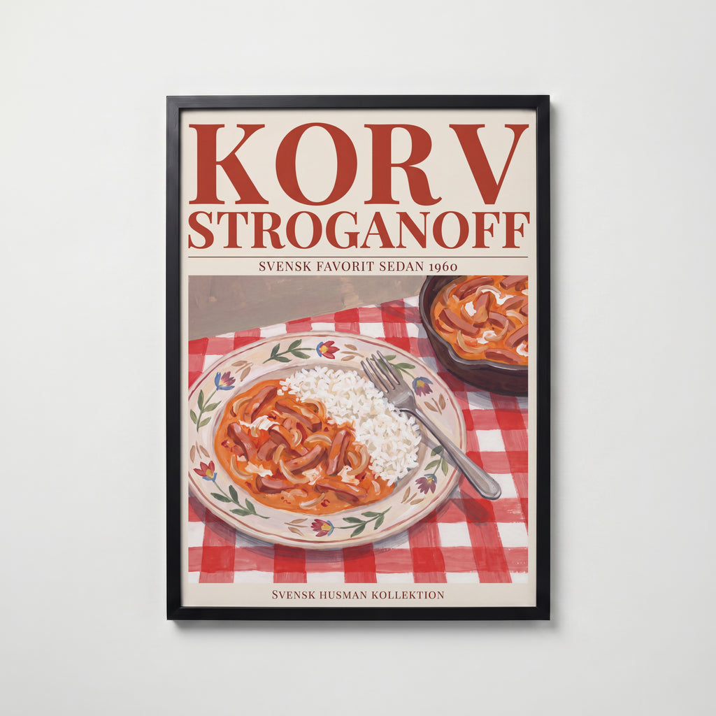 Korv Stroganoff Poster – svart ram