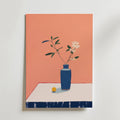 Blue Vase Still Life – stilfullt konsttryck från Bozetto, tryckt på matt finpapper