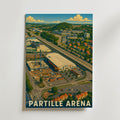 Partille Arena affisch inramad i neutral ram – se hur konsttrycket ser ut, Bozetto